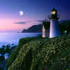 Moon Rise Over Point Montara Lighthouse, California by Evil_ElderNate